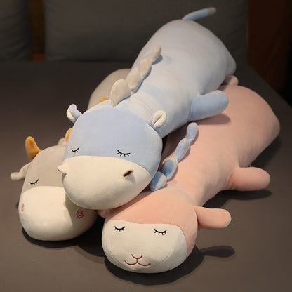 Snuggle Buddies: Hippo, Sheep, and Cow Throw Pillows